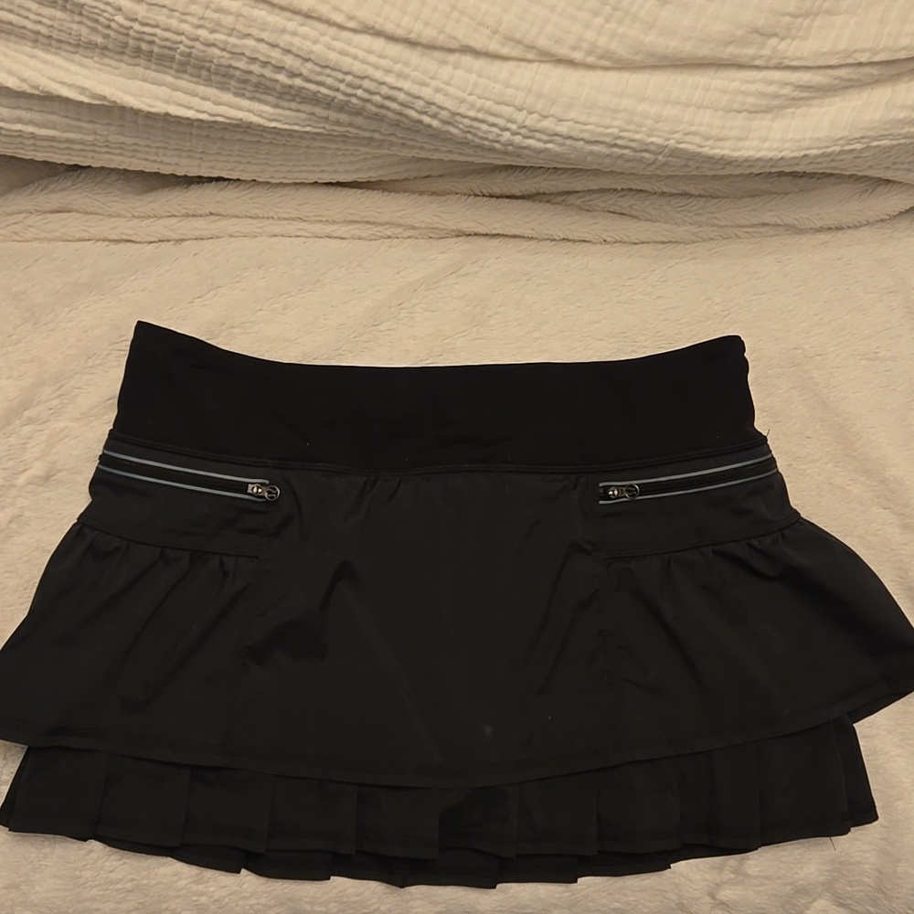 lululemon athletica Black Athletic Skort with Zip Pockets
